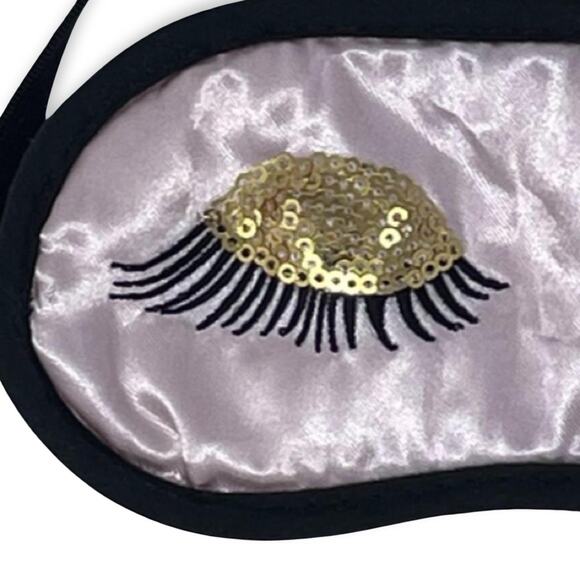 Pink Satin Sleep Mask | Sequined Eyes | Spa-Quality | NWOT | Giftable - Picture 5 of 8